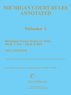 cover image of Michigan Court Rules Annotated